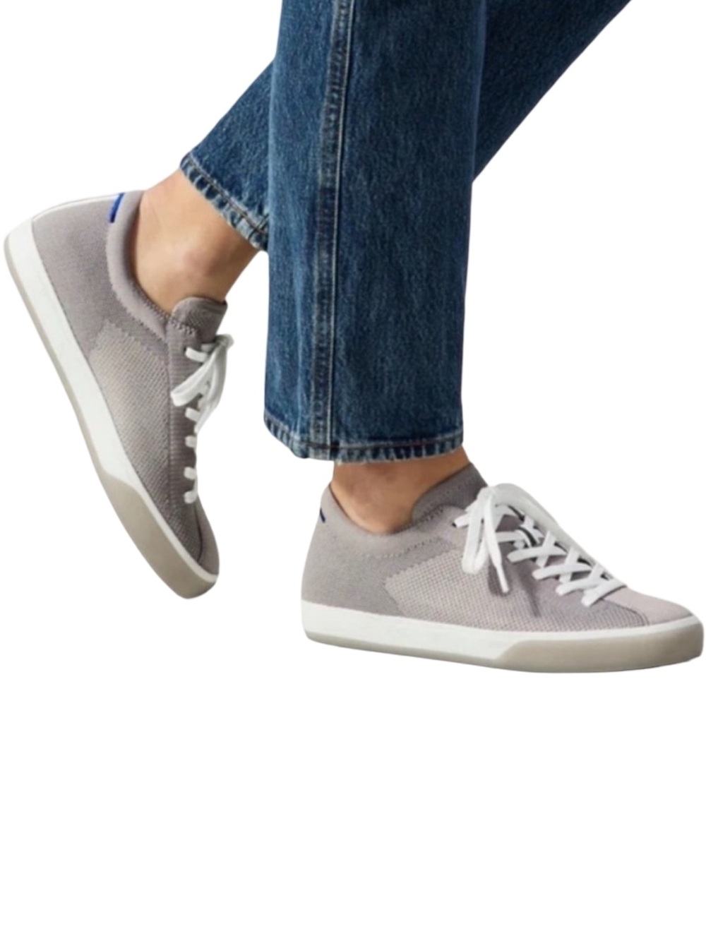 Rothy's "The Lace Up Sneaker" in Storm Grey with White Laces Sneakers